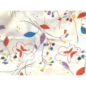 Vintage Nelle Atomic Floral Fabric Mid Century Abstract Knit Decorator